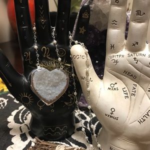 Druzy Agate Heart Necklace